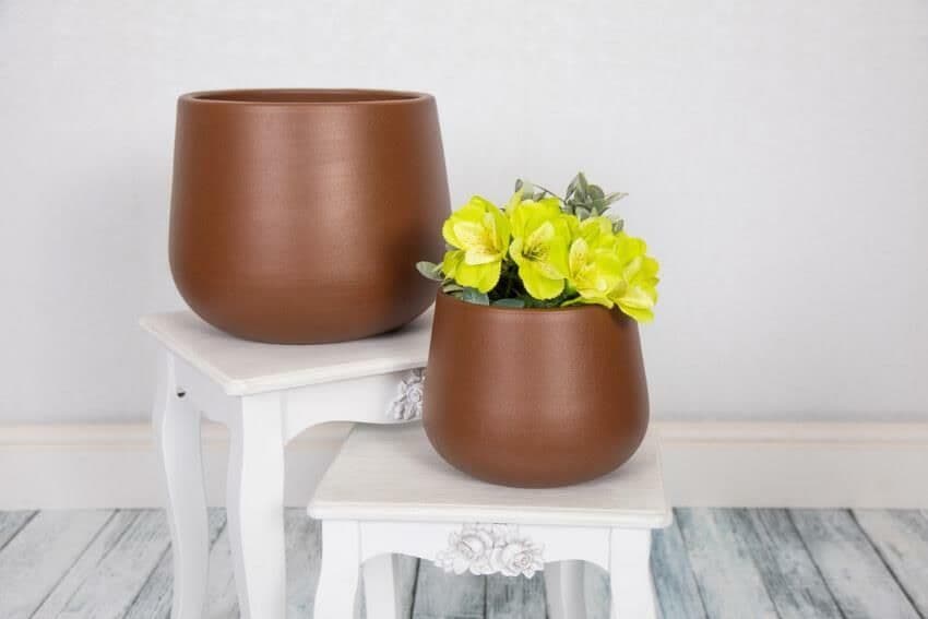 Epoxi Cylinder Rust Textured Matte Home Décor Display Indoor Plant Pot 29cm