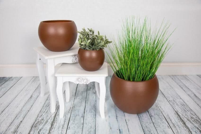 Epoxi Round Rust Textured Matte Home Décor Display Indoor Plant Pot 30cm