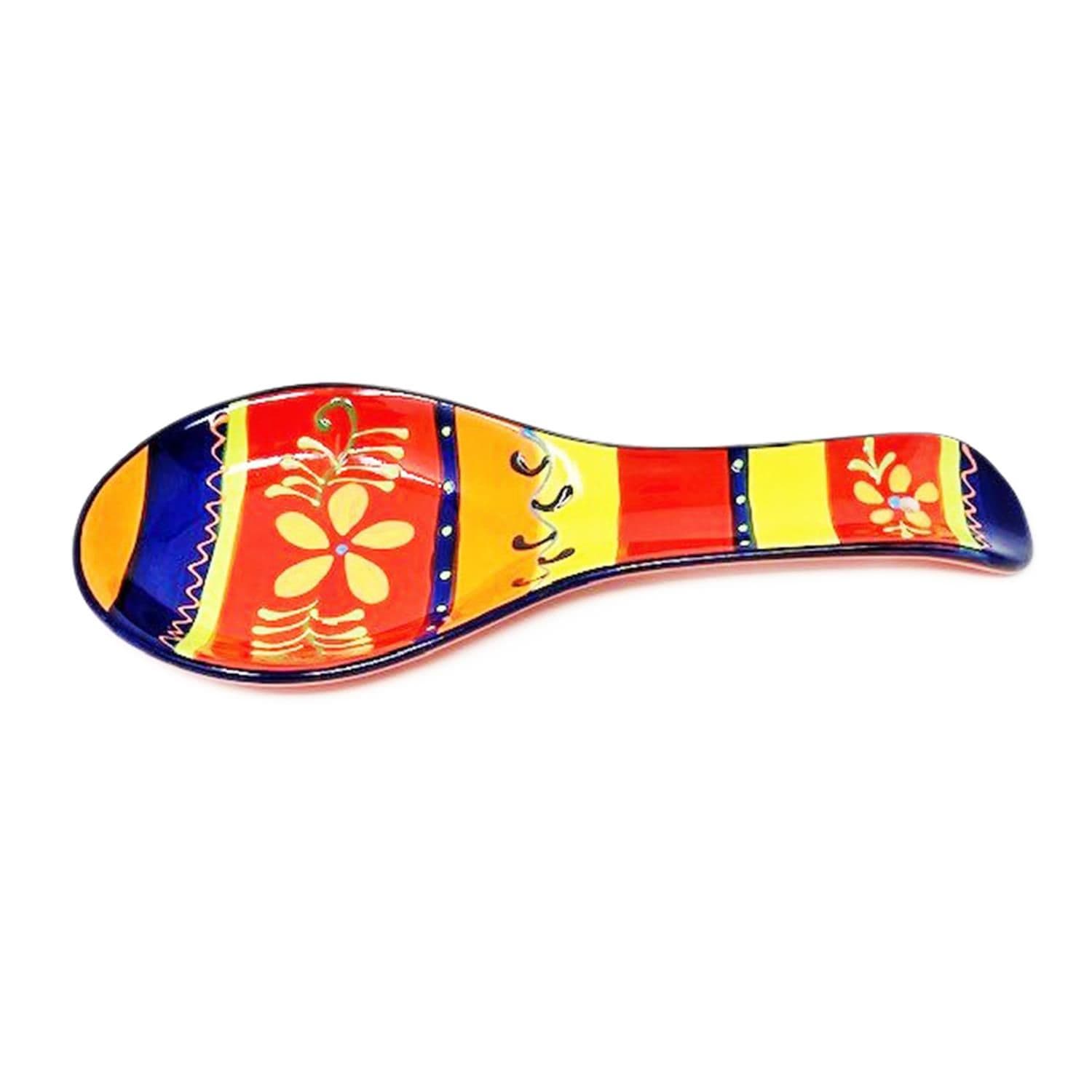 Classic Spanish Hand Painted Kitchen Dining Spoon Rest (L) 26cm Daisy Chains