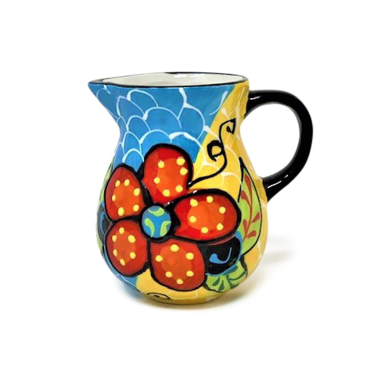 Classic Spanish Hand Painted Home Decor Mini Pourer Jug (H) 9cm Fish Scales