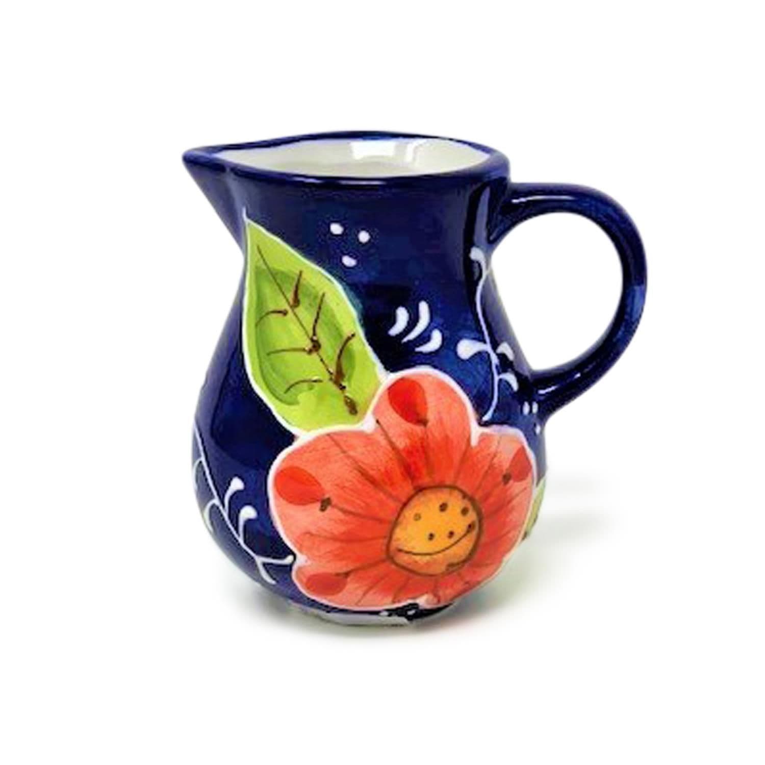 Classic Spanish Hand Painted Home Decor Mini Pourer Jug (H) 9cm Pink Flower