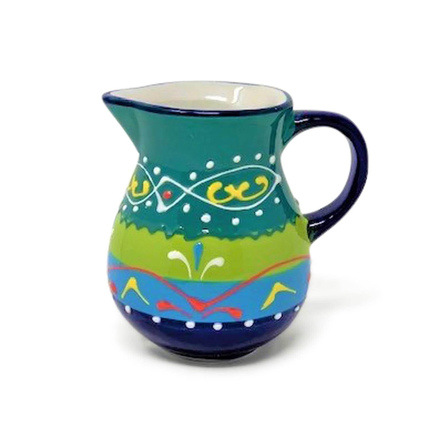 Classic Spanish Hand Painted Home Decor Mini Pourer Jug (H) 9cm Blue/Green