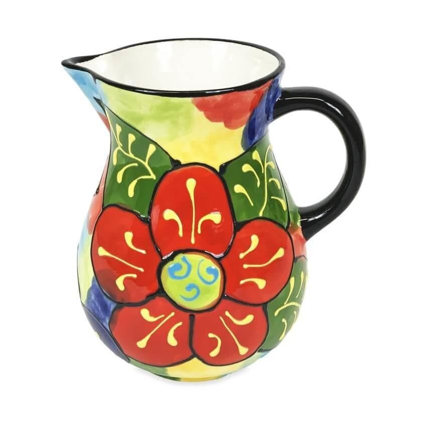 Classic Spanish Hand Painted Home Decor Medium Pourer Jug 1L Floral