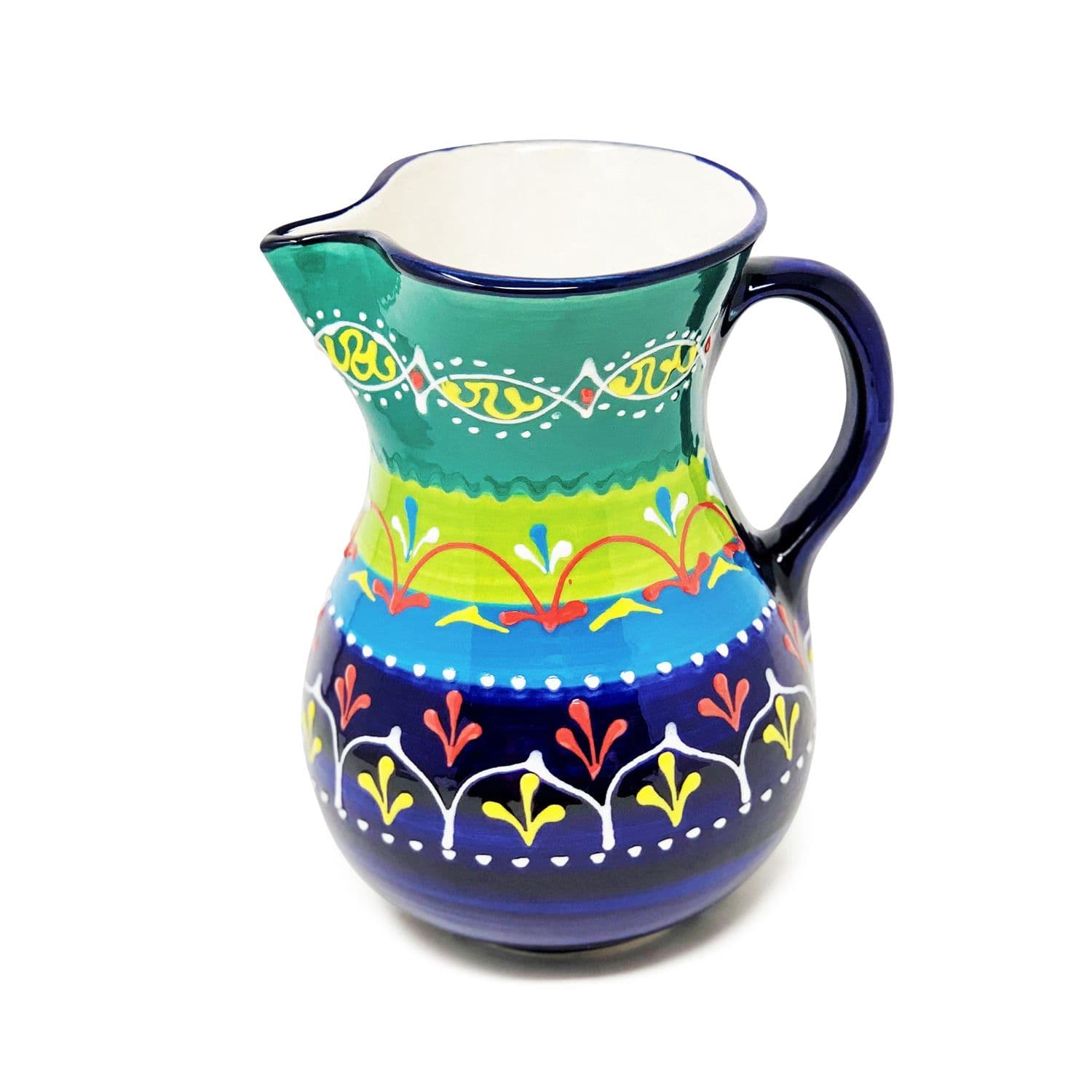 Classic Spanish Hand Painted Home Decor Large Pourer Jug 2L Blue/Green