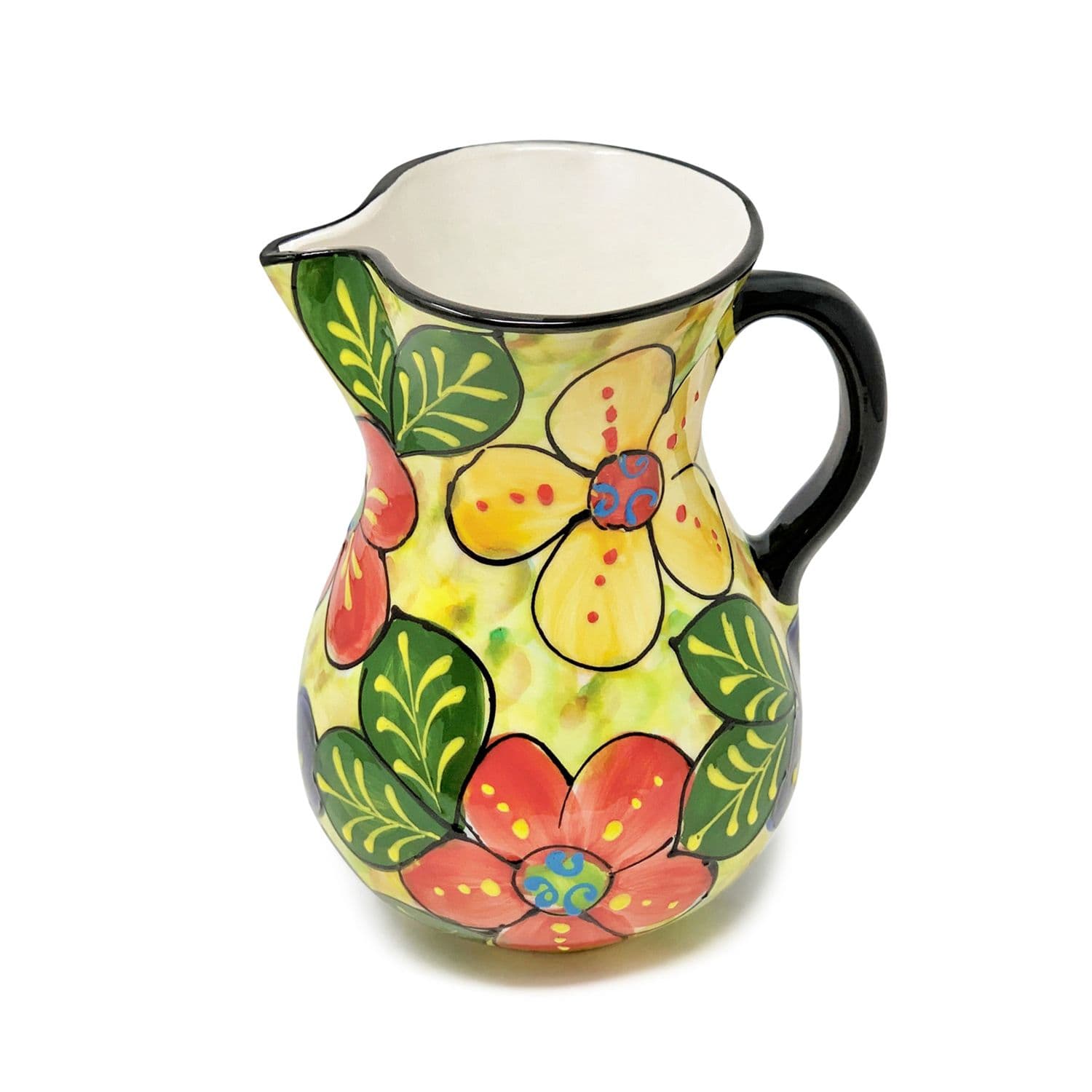 Classic Spanish Hand Painted Home Decor Large Pourer Jug 2L Floral