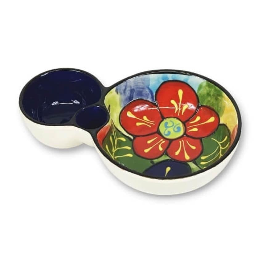 Classic Spanish Hand Painted Kitchen Dining Olive Dish (L) 19cm Floral