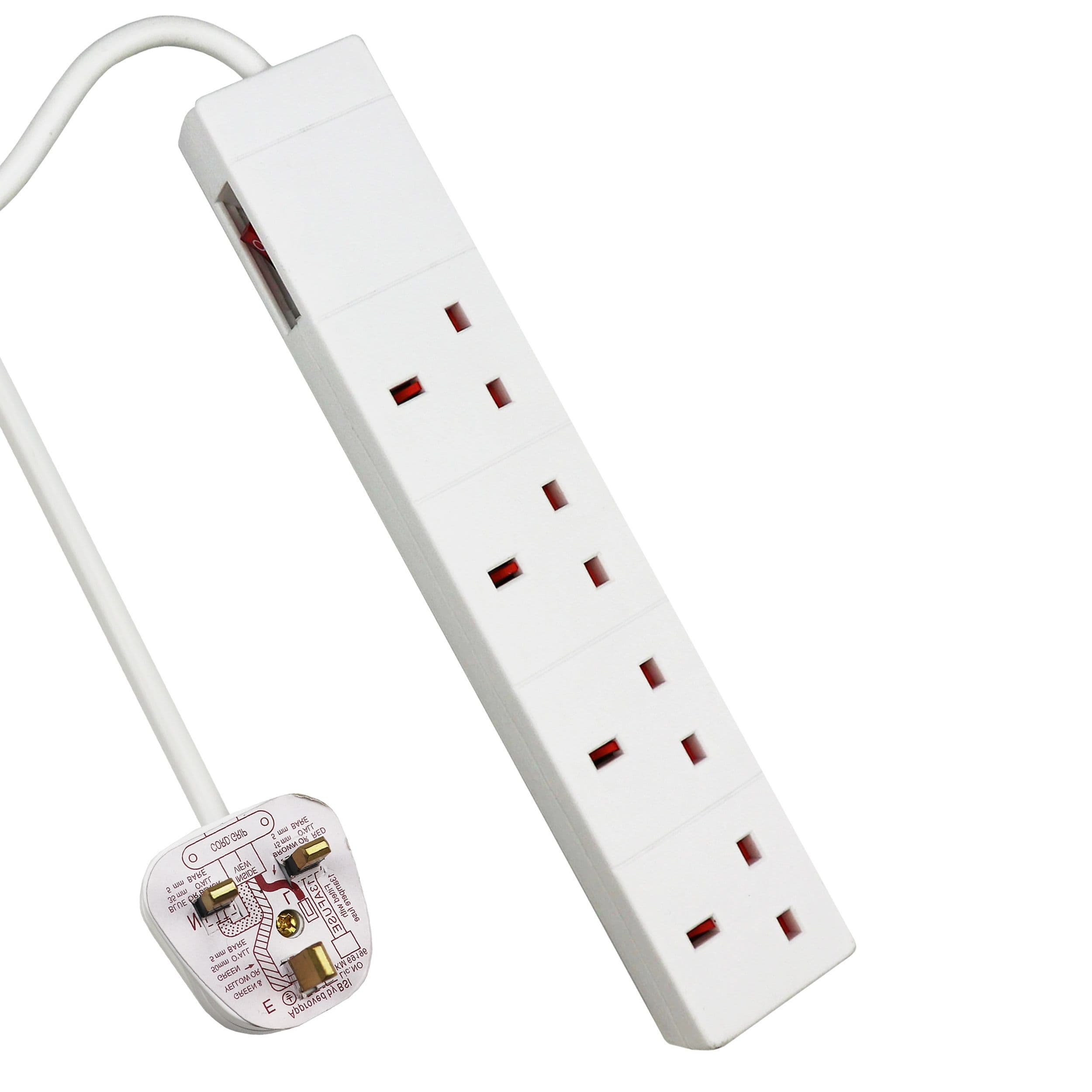 4 Gang Indicator Side Switched Extension Lead 2M