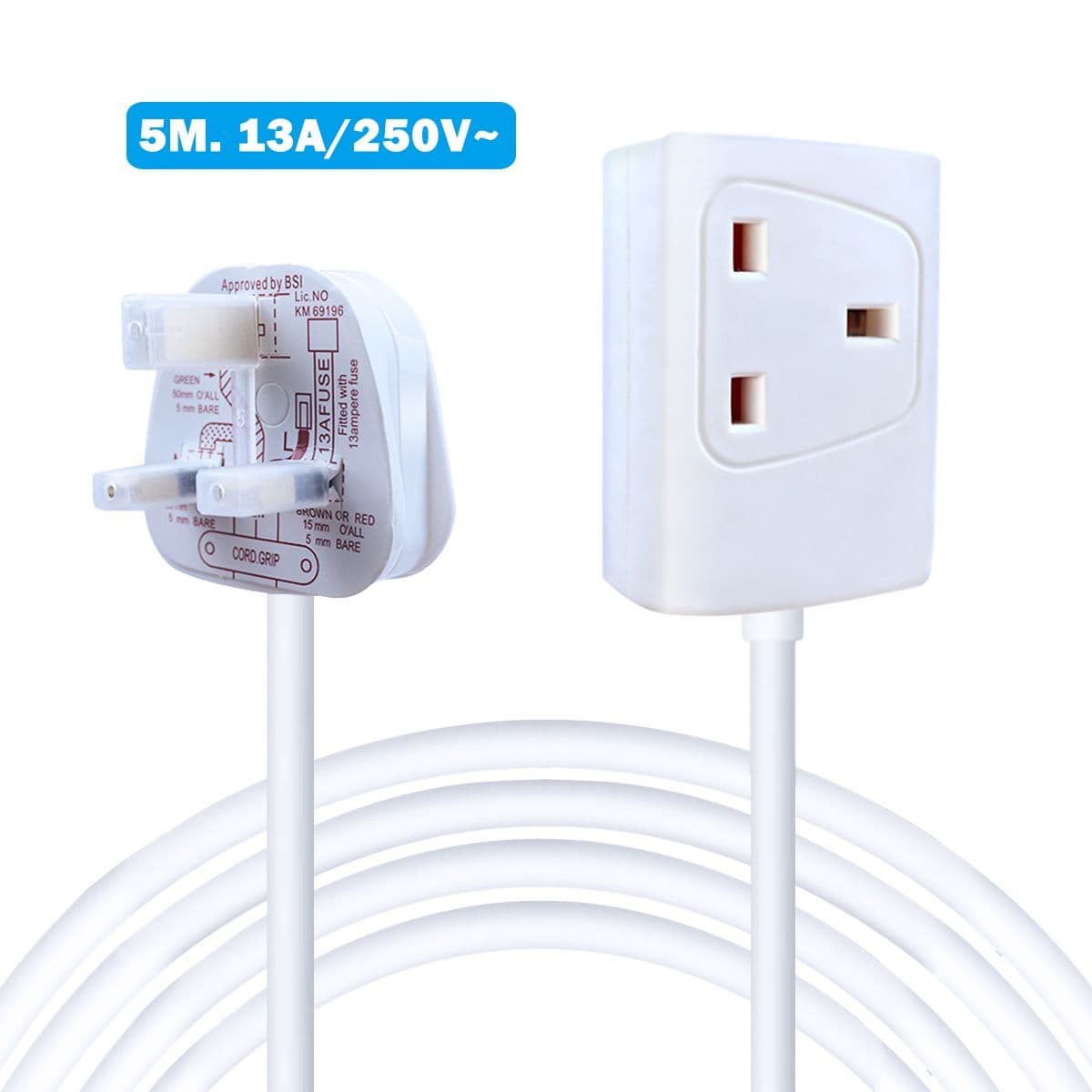1 Way Extension Leads Cable 3G1.25 5M