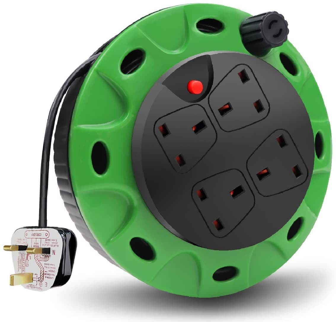 4 Gang Heavy Duty 5M indoor outdoor Cable Reel Thermal overload protection