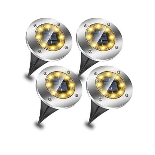 Solar Outdoor Garden Decking Light IP65 3000K Pack 4