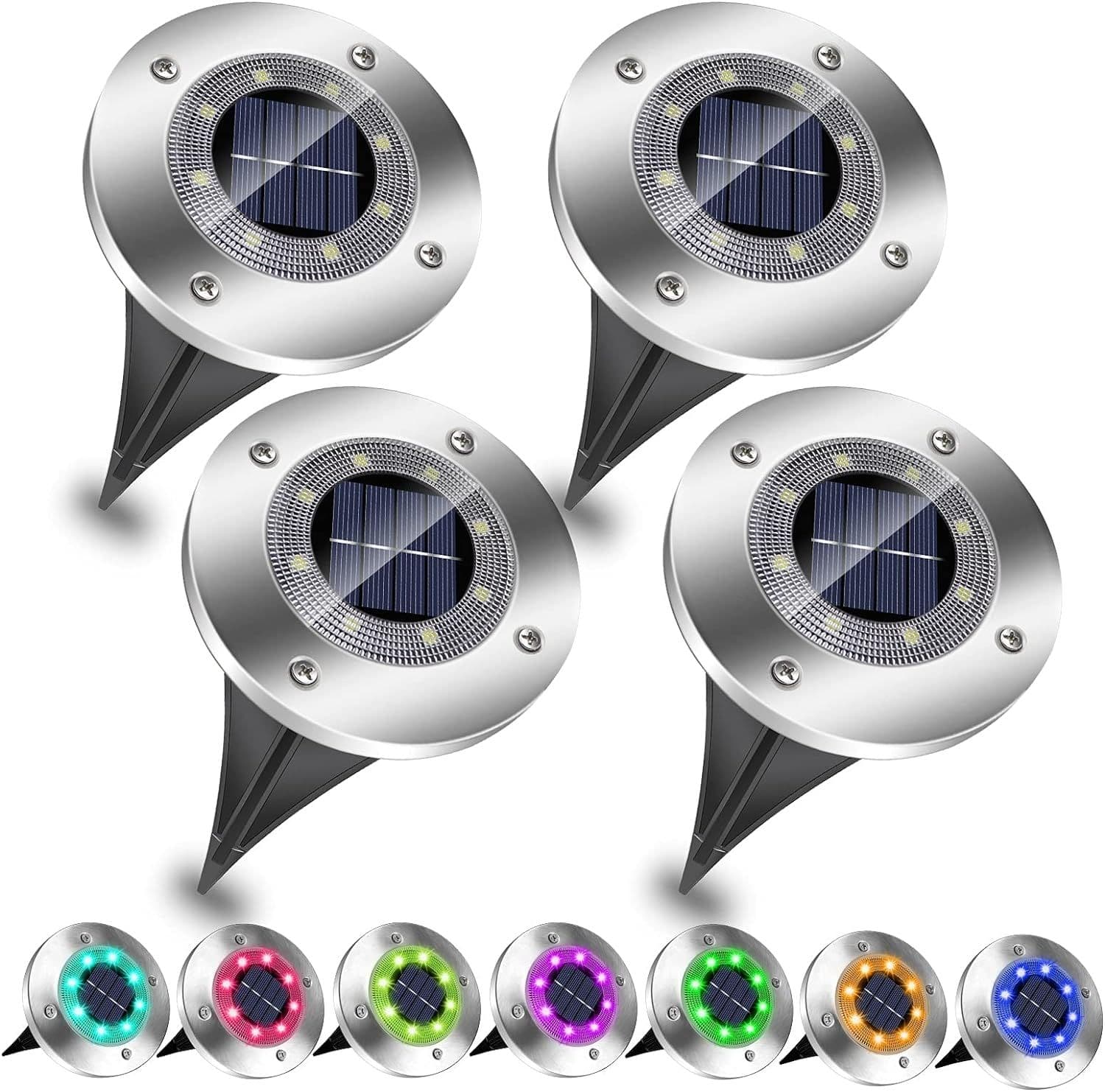 Solar Outdoor Garden Light IP65 RGB Pack 4