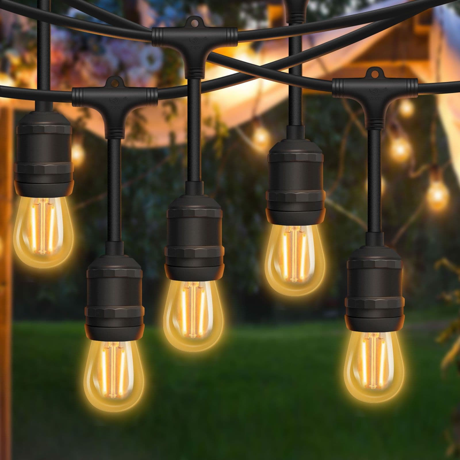 10M Drop Outdoor Garden String Lights 15 Sockets E27 Holder IP65 Commercial Grade