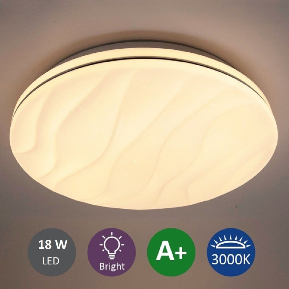 18W LED Integrated Flush Light Ceiling Light warm 33cm
