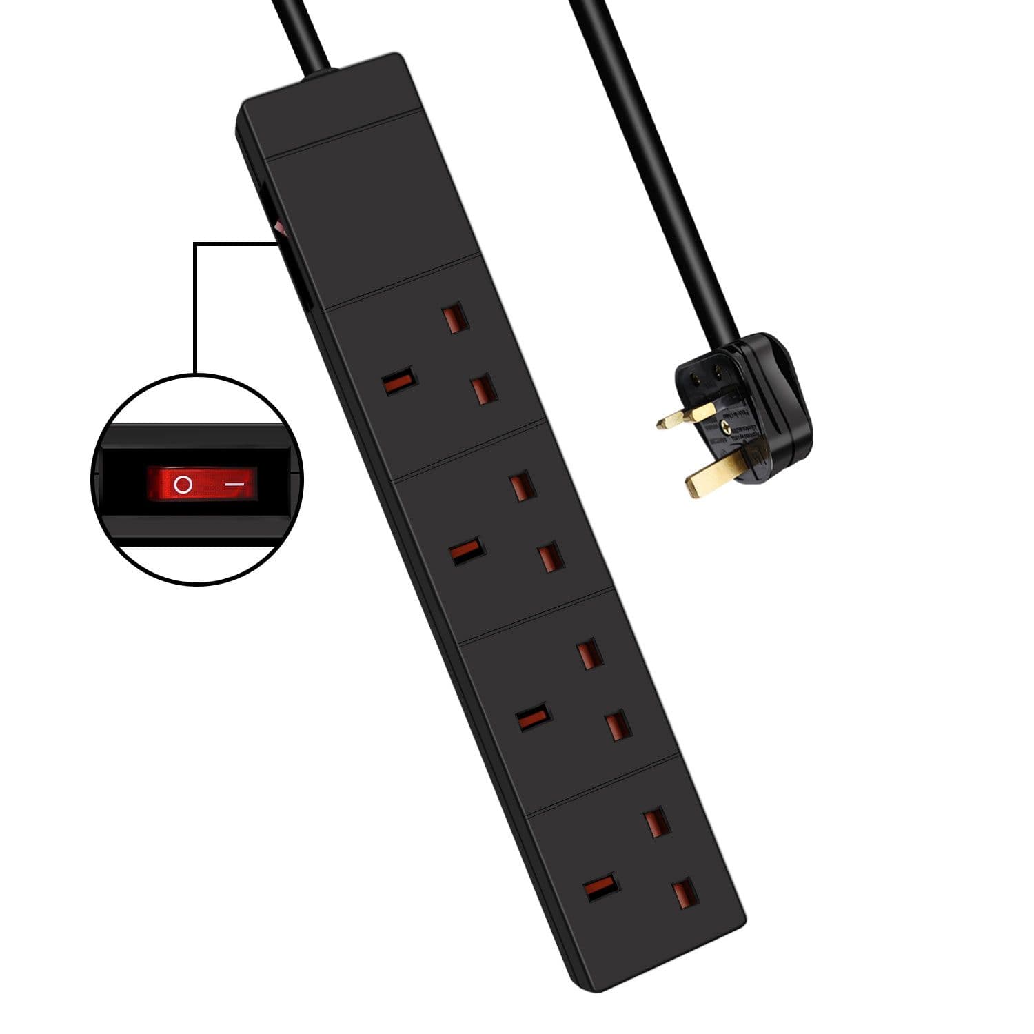 4 Gang Indicator Side Switched Extension Lead 2 M