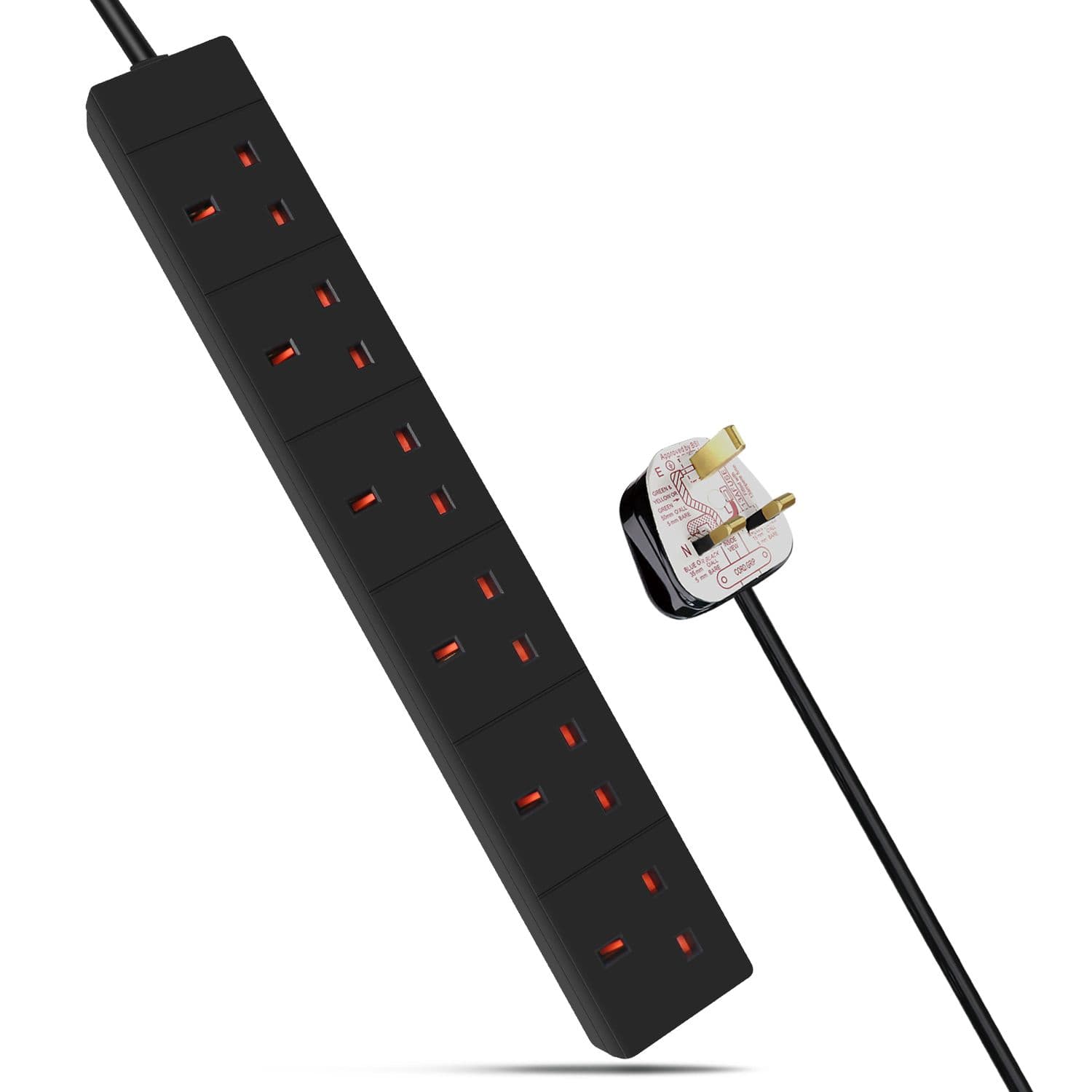 6 Gang Extension Leads 3M