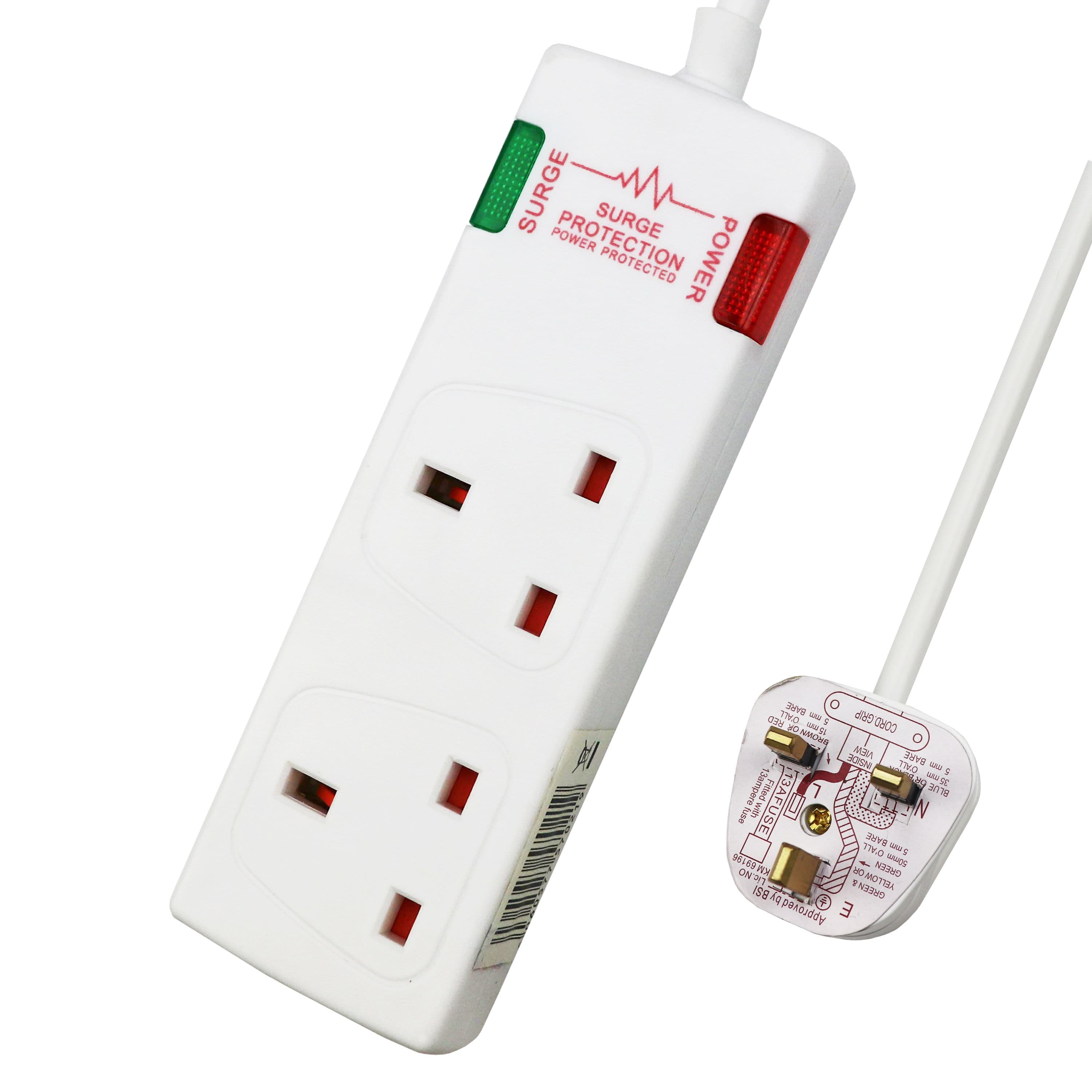 2 Gang Surge Extension Lead 5M