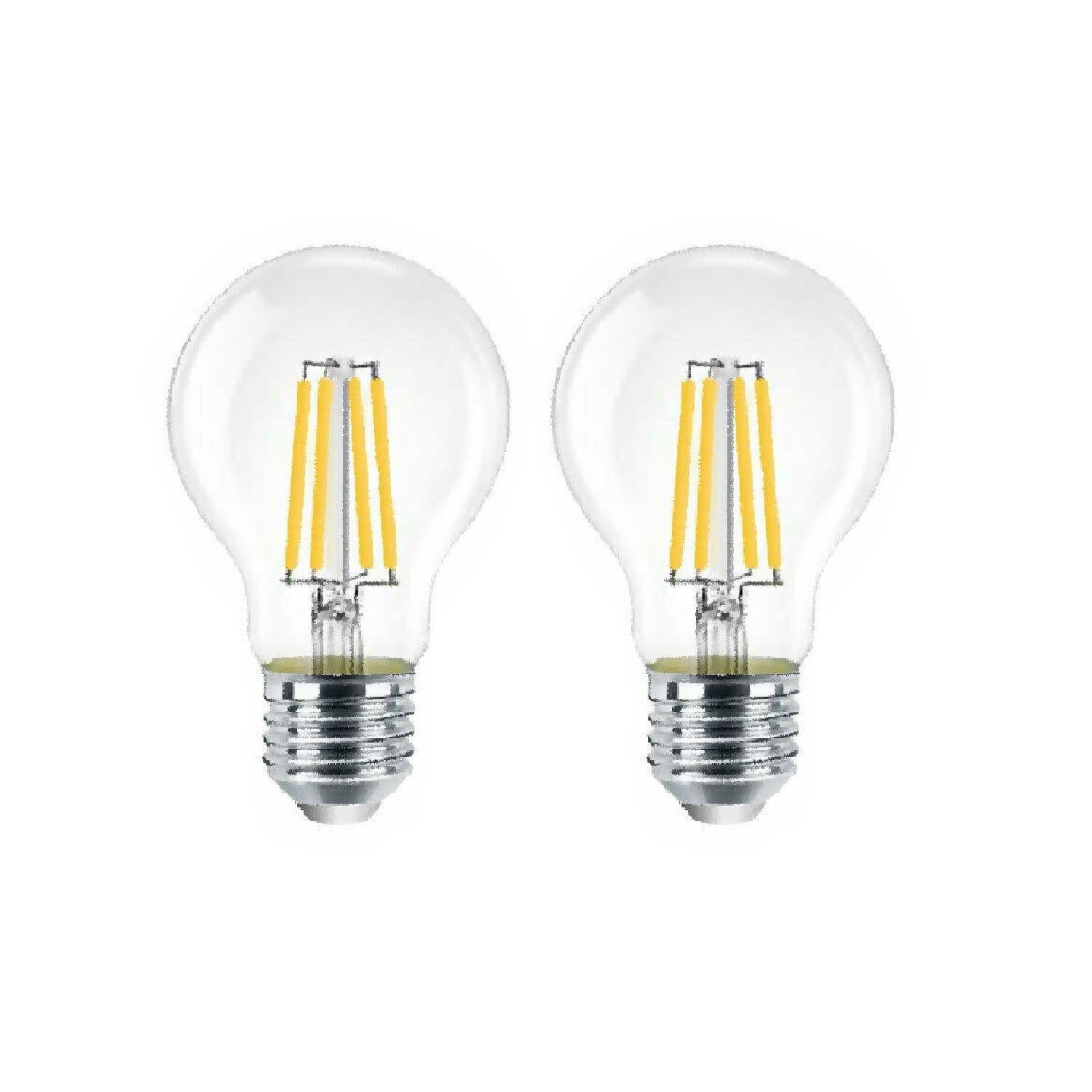 8W LED Transparent Glass Light Bulb E27 2700K pack 2