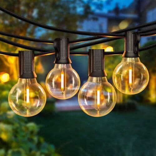 G40 LED Garden Festoon Lights String Lights 12M 25PCS LED Bulbs Included IP44 Warm White Mains Powered