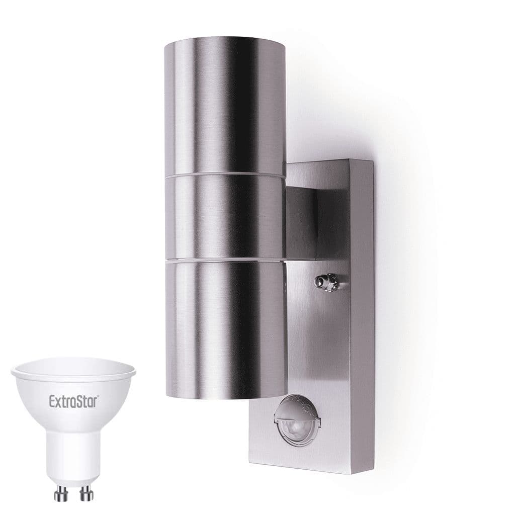 Outdoor PIR Sensor Up Down Wall light Stainless Steel IP44