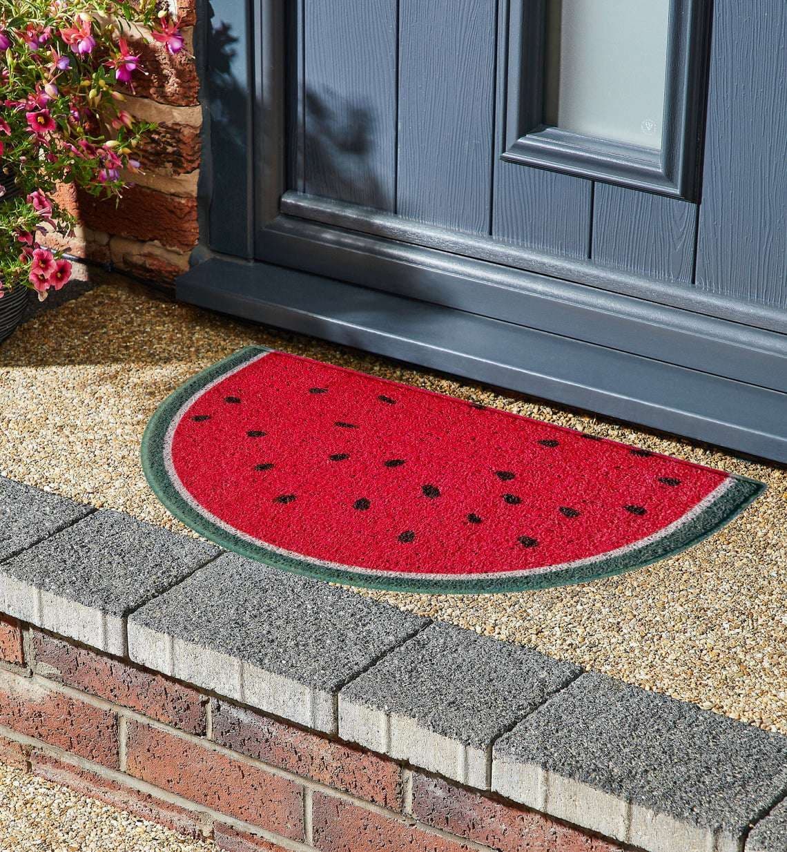 Spaghetti Loofah Halfmoon Door Mat 70 x 44cm Water Melon