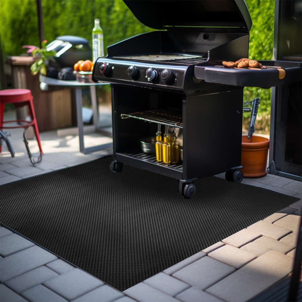 HEX Rubber BBQ Floor Protection Mat 150cm x 90cm