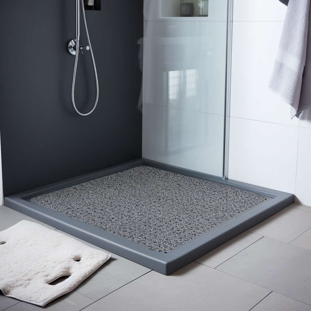 Anti Slip PVC Loofah Shower Mat Anti Mould Washable Bath Mat Square 53x53cm