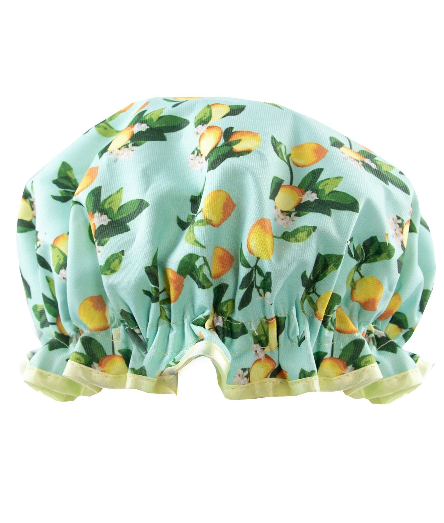 Retro Lemon Print Shower Cap