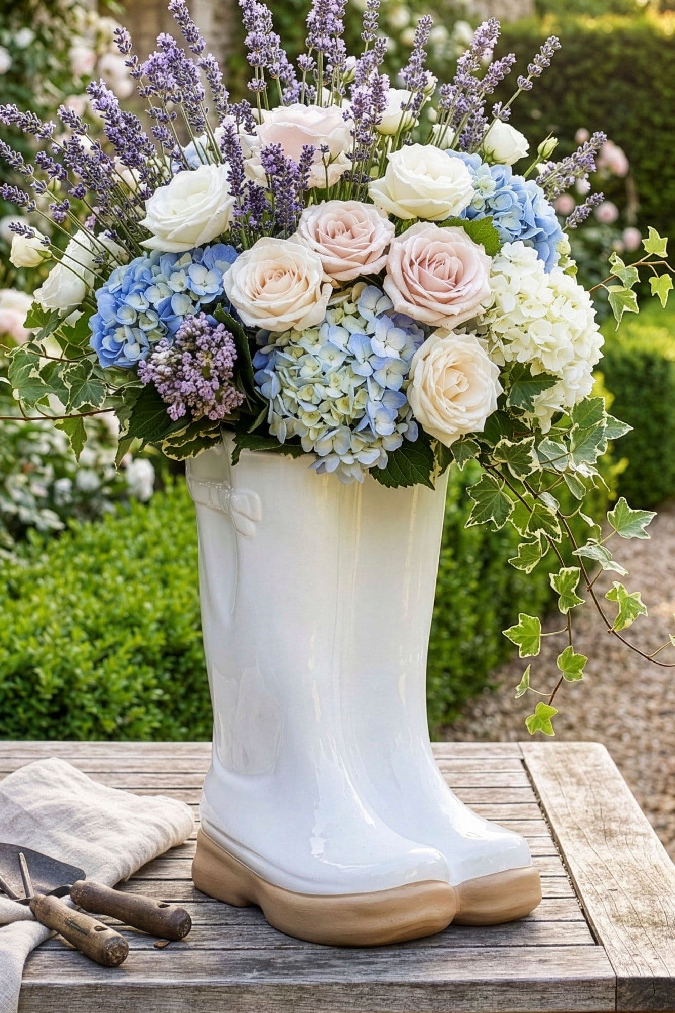 Wellington Boots Large Ceramic Indoor Outdoor Flower Pot Garden Planter Pot