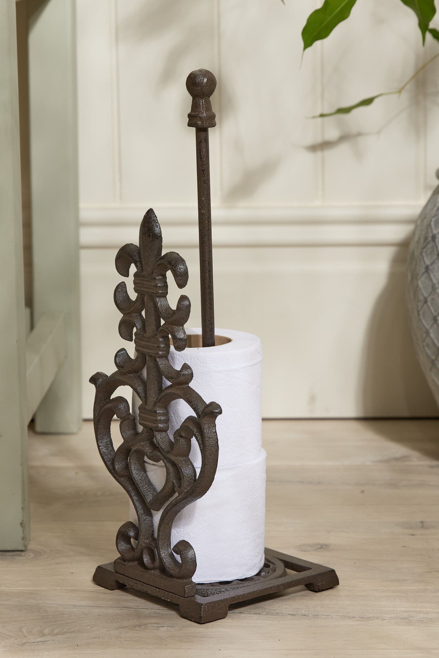 Vintage Style Cast Iron Antique Toilet Paper Holder Freestanding Bathroom Toilet Roll Holder