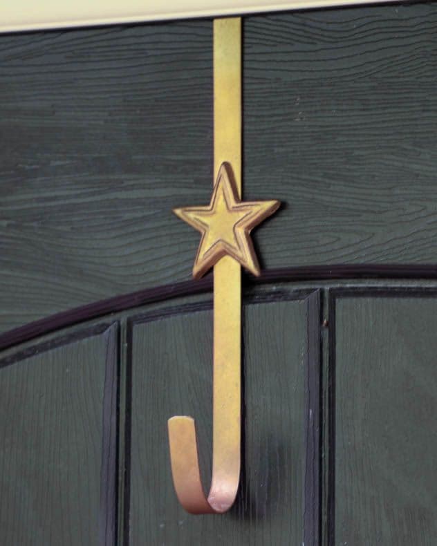 Brushed Star Over Door Christmas Decoration Wreath Hanger Hook