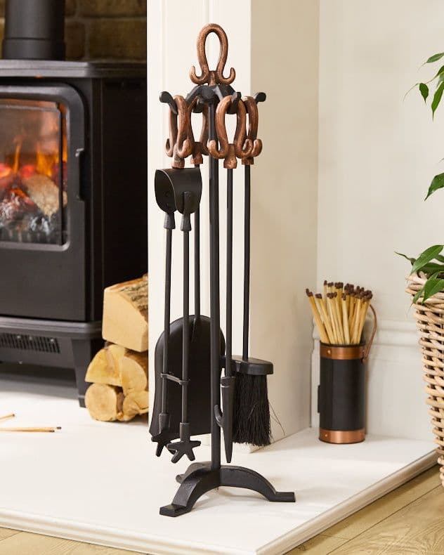 Traditional Fireplace Freestanding 5pc Fireside Companion Set