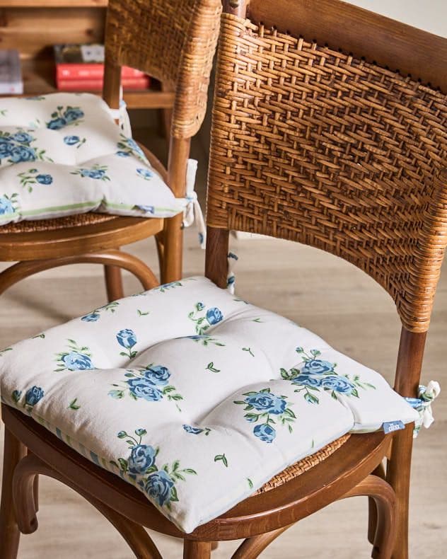 Set 2 Vintage Style Floral Indoor Outdoor Chair Seat Pad Garden Furniture Cushions
