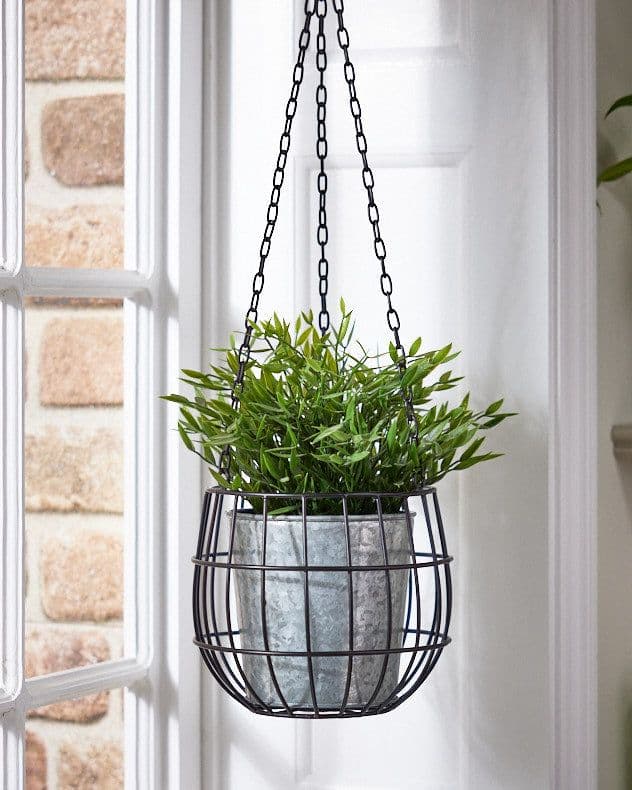 Zinc Contemporary Hanging Indoor Garden Planter Outdoor Plant Pot Flower Pot