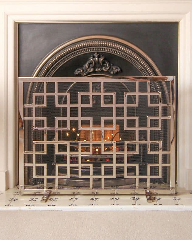 Traditional Kensington Nickel Fireside Fire Screen Fire Guard