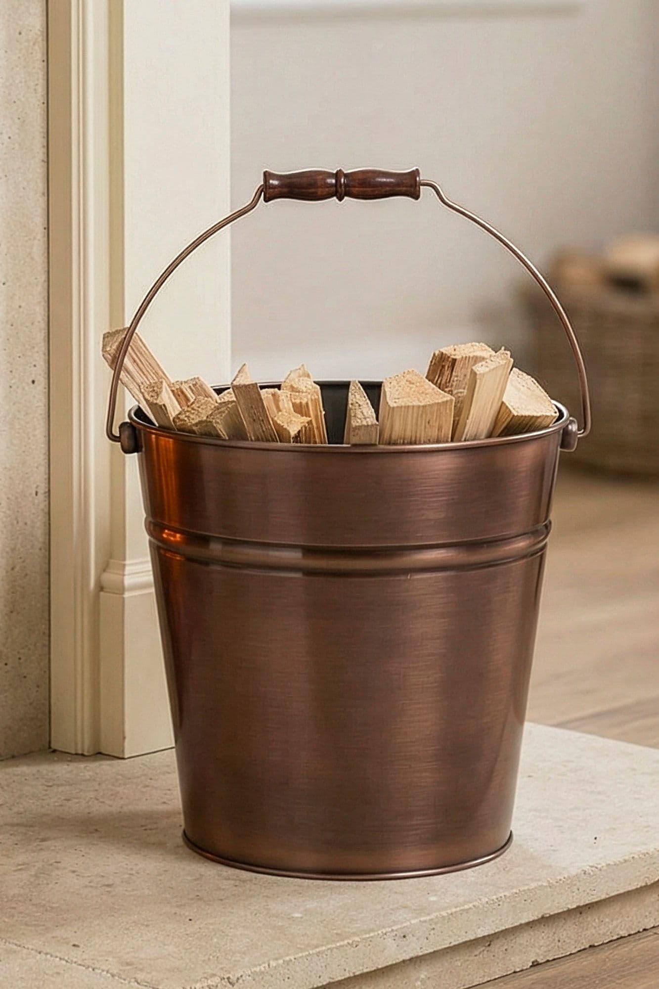 Traditional Fireside Coal Log Storage Kindling Bucket Basket