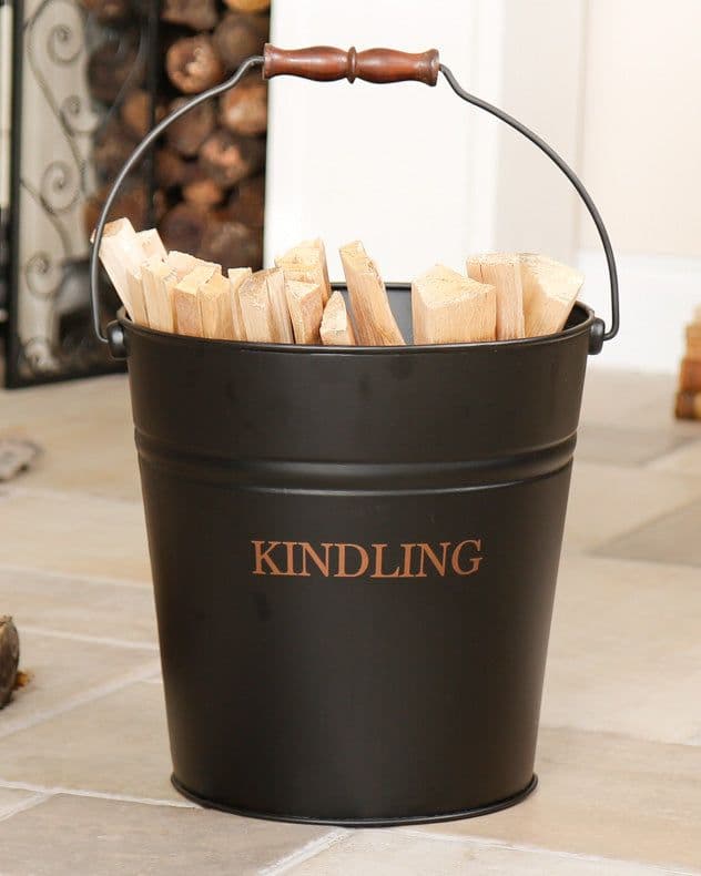 Traditional Copper Fireside Coal Log Storage Kindling Bucket Basket