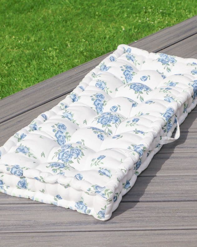 Vintage Floral Print Indoor Outdoor Furniture Garden Bench Pad