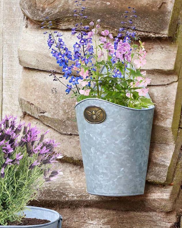 Honey Bee Wall Mounted Indoor Plant Pots Outdoor Garden Planter Brass Plaque