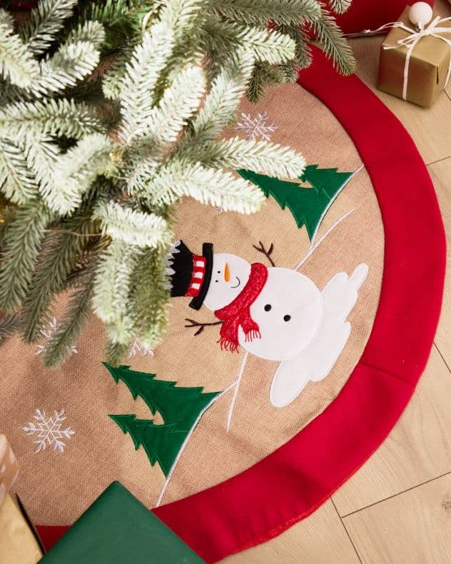 Traditional Snowman Xmas Christmas Decoration Tree Skirt