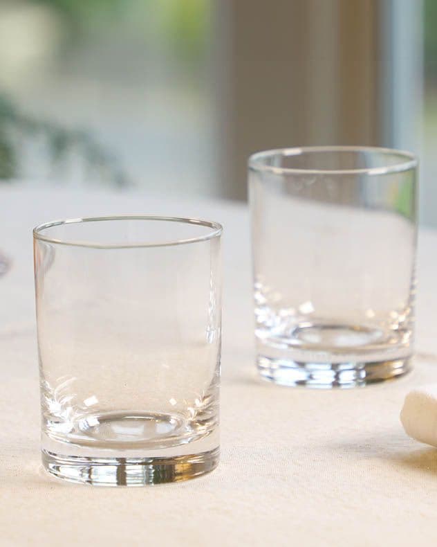 Set 2 Plain Drinking Glass Whiskey Glass Tumblers