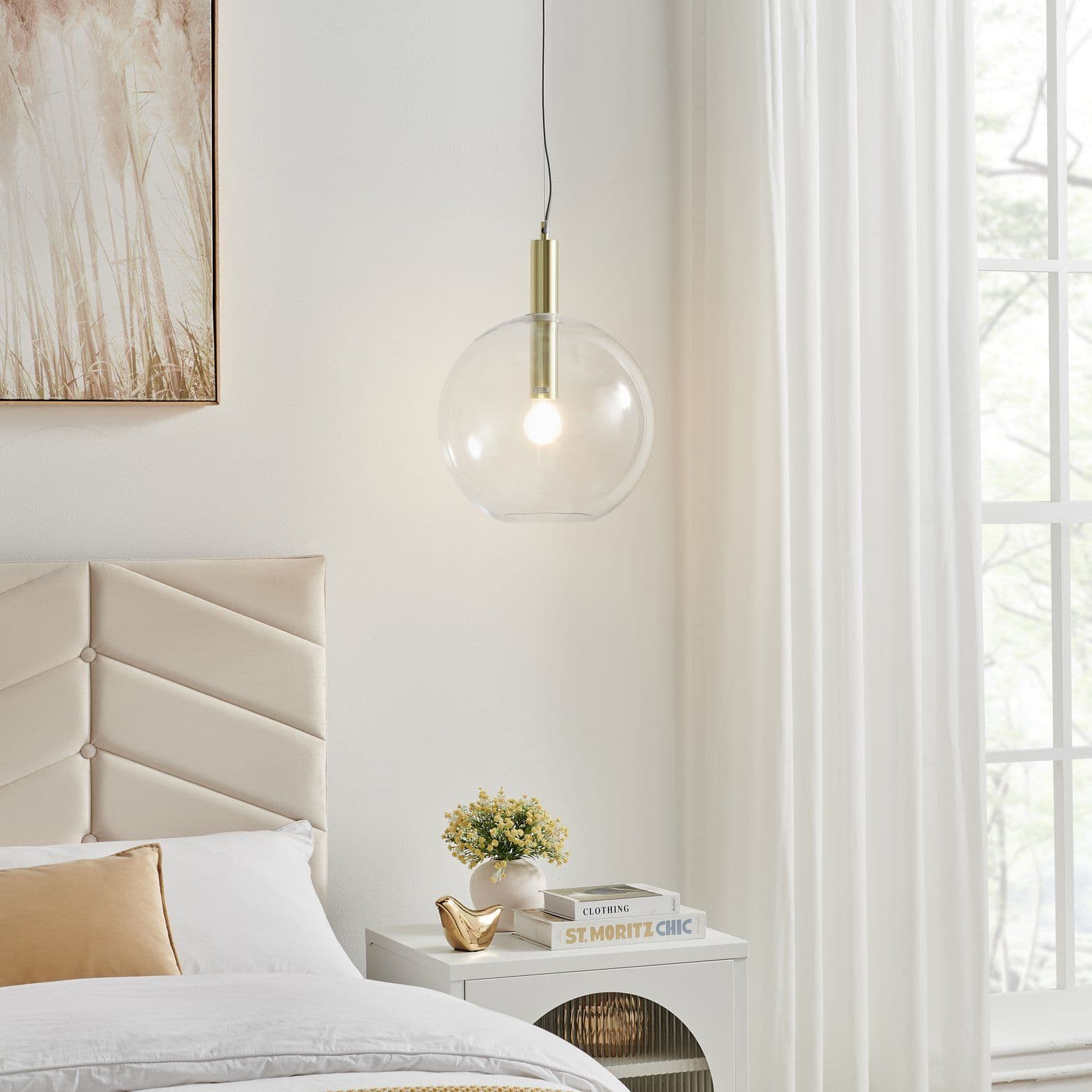 Emily Smoked Glass Pendant Ceiling Light