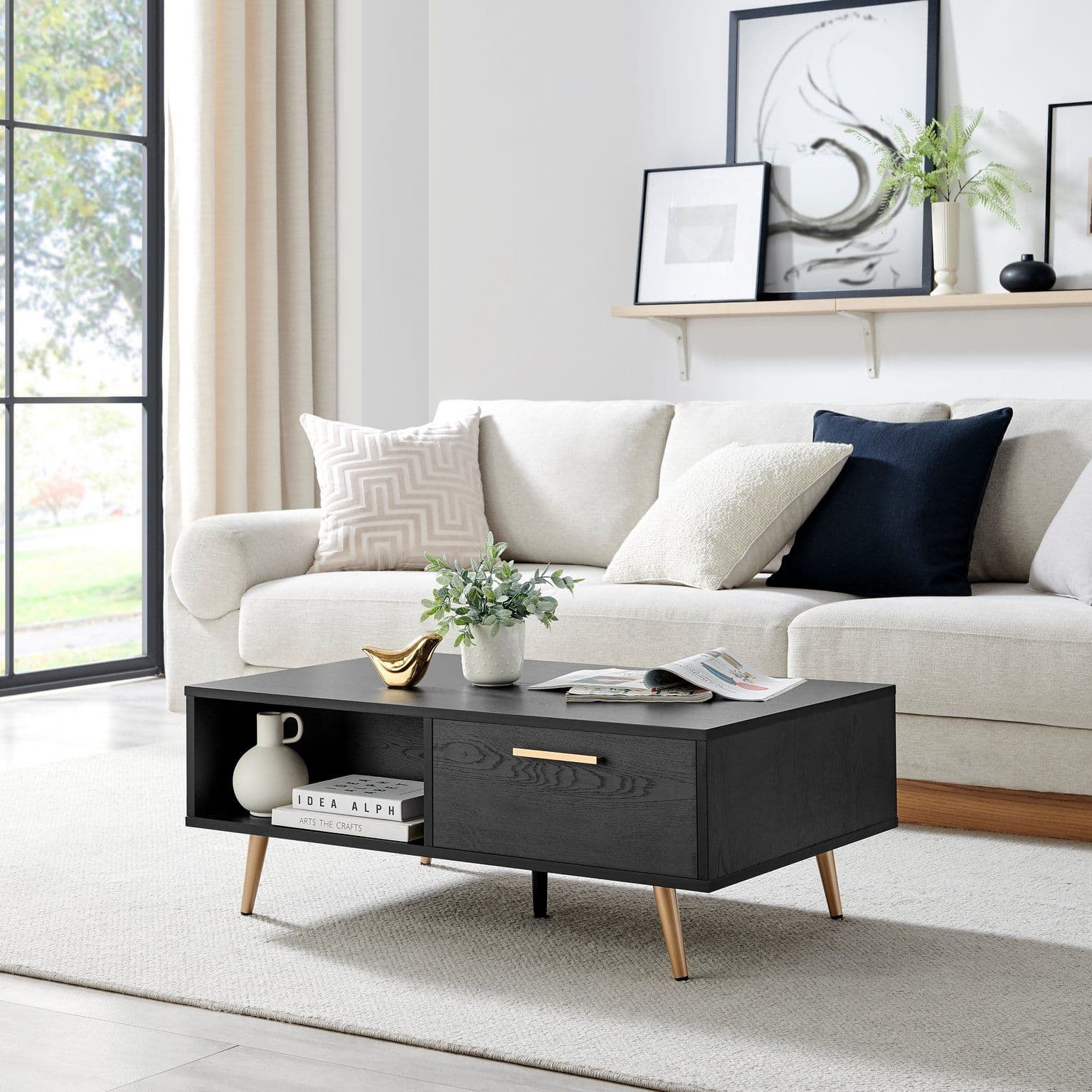 Ivala & Copper Effect Storage Coffee Table