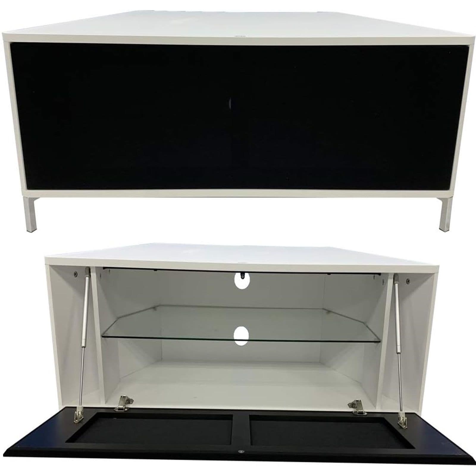 Wooden Hyde 1200 Corner TV Stand up to 60" Glass Shelf