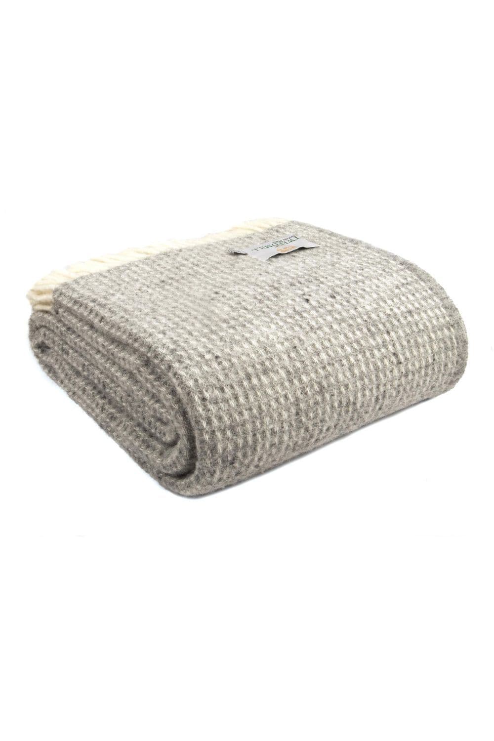 100% Wool Waffle Throw Blanket