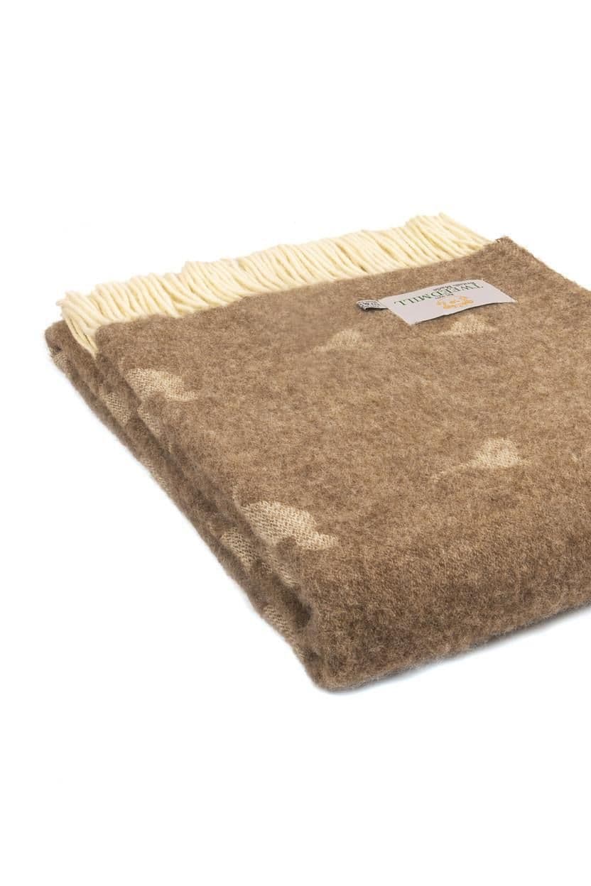 100% Wool Animal Print Wool Throw Over Blanket