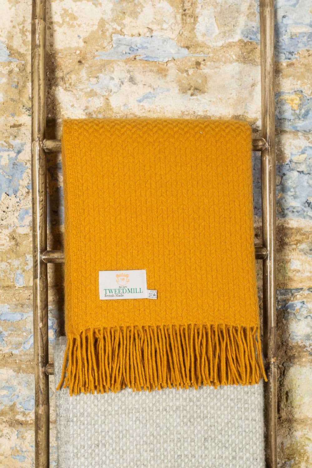 100% Pure British Wool Wafer Throw Blanket Made Wales