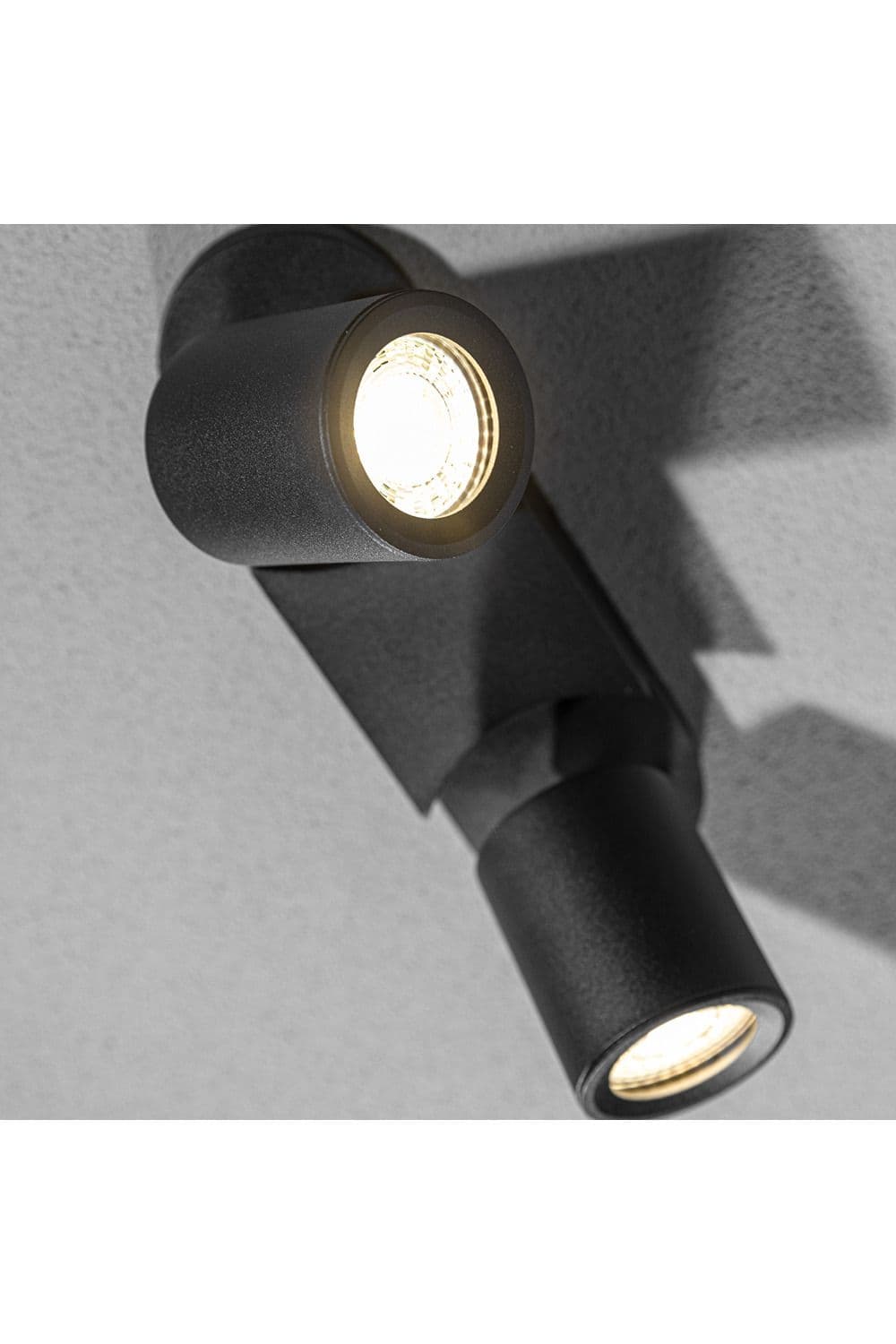 'Carla' Double Black Modern Cylinder Ceiling Spotlights