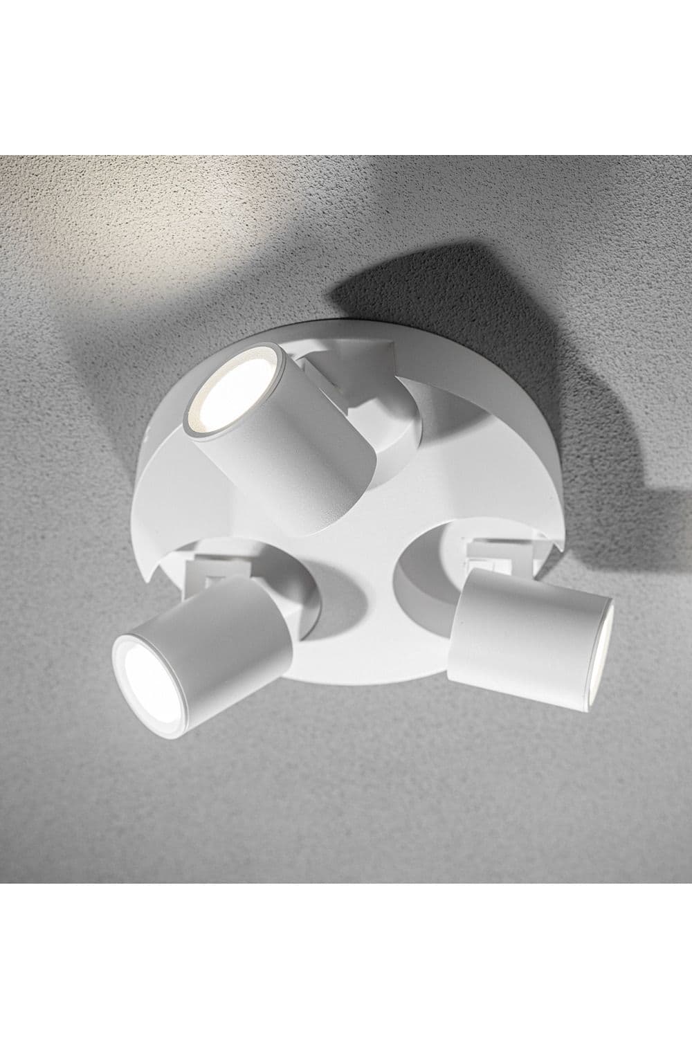 'Carla' Triple White Modern Cylinder Ceiling Spotlights