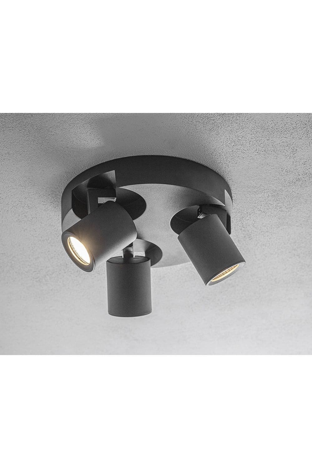 'Carla'  Triple Black Modern Cylinder Ceiling Spotlights