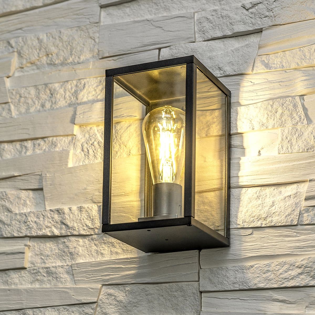 'Scarlett' Black Outdoor Lantern Wall Light